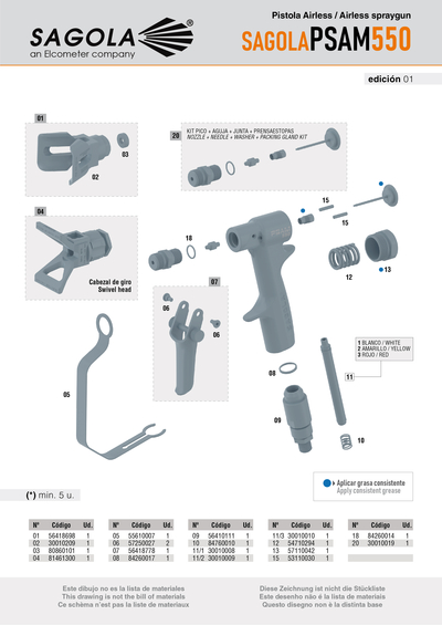 Pistola PSAM 550